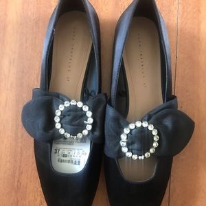 Zara satin black pumps size euro 37